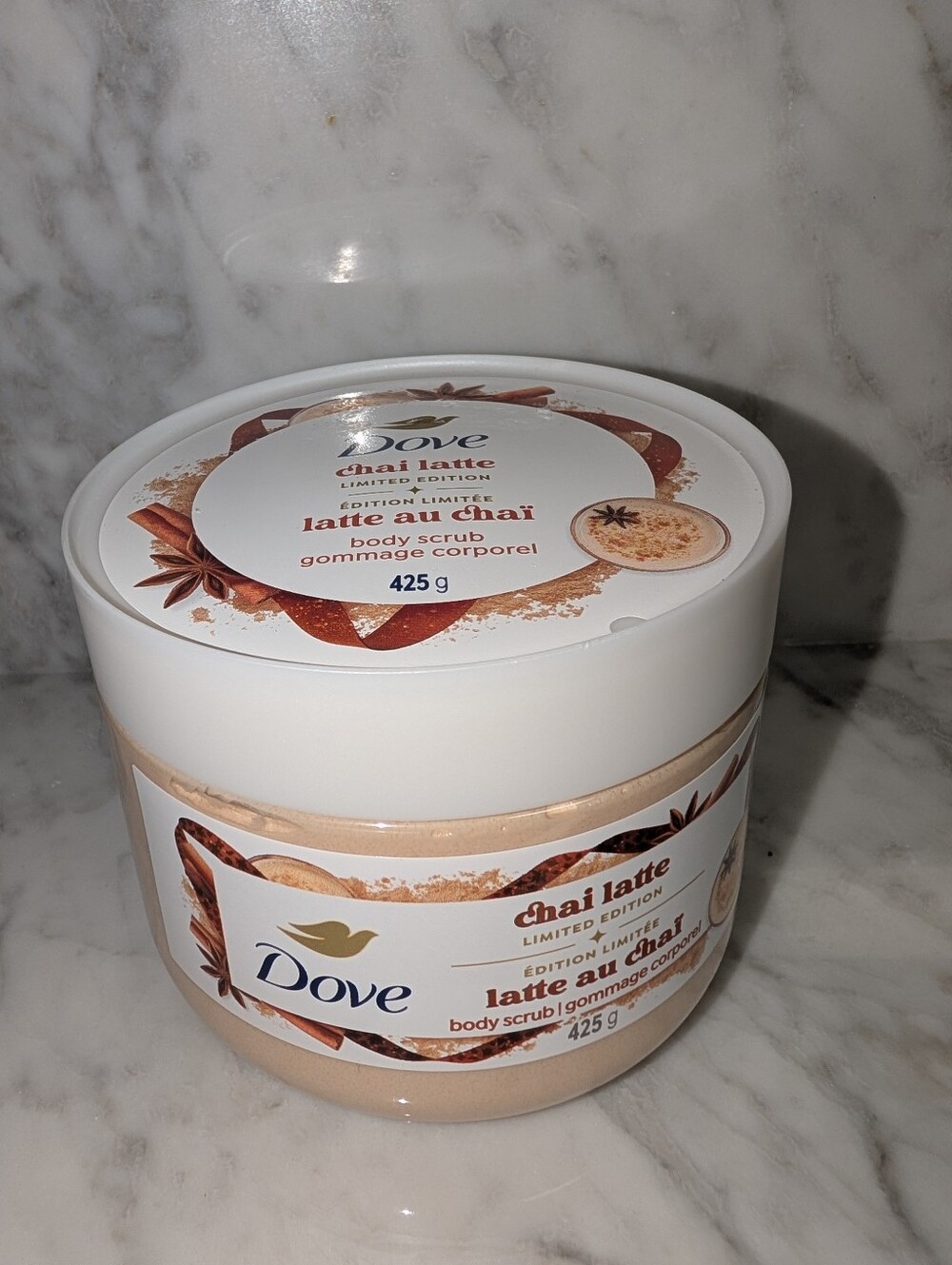 🆕 Dove Chai Latte Limited Edition Body Scrub Fall Holiday Treat Full Size 425 g